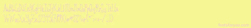 Revod Font – Pink Fonts on Yellow Background