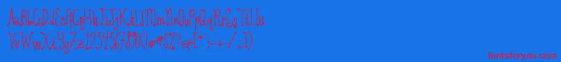 Revod Font – Red Fonts on Blue Background