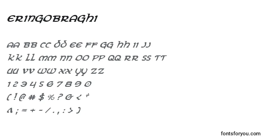 Czcionka Eringobraghi – alfabet, cyfry, specjalne znaki