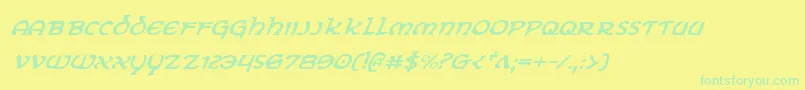 Eringobraghi-Schriftart – Grüne Schriften auf gelbem Hintergrund