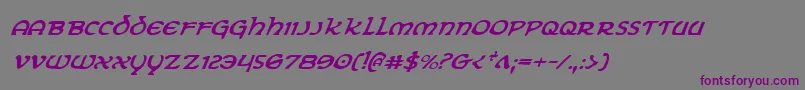 Eringobraghi-Schriftart – Violette Schriften auf grauem Hintergrund