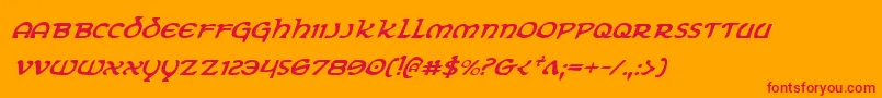 Eringobraghi Font – Red Fonts on Orange Background