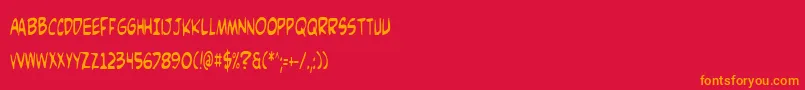ComicBookCommandoCond Font – Orange Fonts on Red Background
