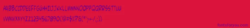 ComicBookCommandoCond Font – Purple Fonts on Red Background