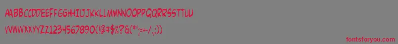 ComicBookCommandoCond-Schriftart – Rote Schriften auf grauem Hintergrund