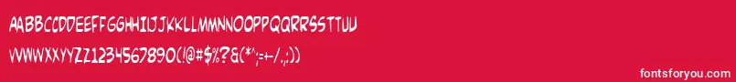 ComicBookCommandoCond Font – White Fonts on Red Background
