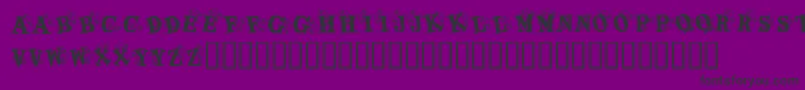 KrKaboomerang-Schriftart – Schwarze Schriften auf violettem Hintergrund