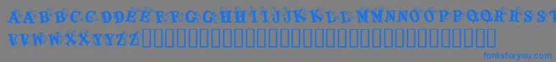 KrKaboomerang-Schriftart – Blaue Schriften auf grauem Hintergrund