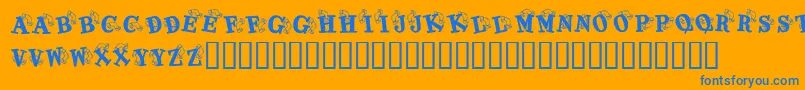 fuente KrKaboomerang – Fuentes Azules Sobre Fondo Naranja