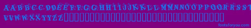 KrKaboomerang-fontti – siniset fontit violetilla taustalla