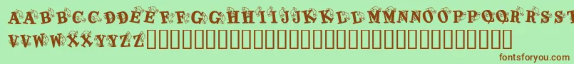 KrKaboomerang Font – Brown Fonts on Green Background