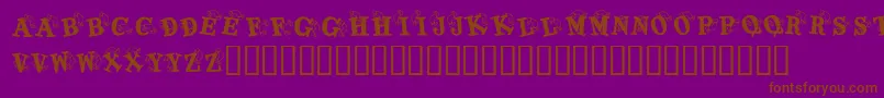 KrKaboomerang Font – Brown Fonts on Purple Background