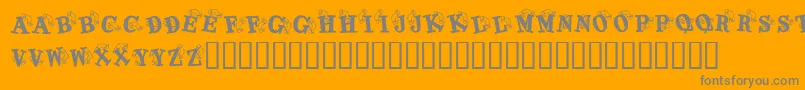 KrKaboomerang-Schriftart – Graue Schriften auf orangefarbenem Hintergrund