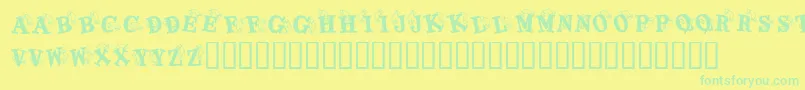 KrKaboomerang Font – Green Fonts on Yellow Background
