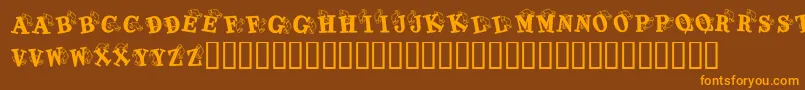 KrKaboomerang Font – Orange Fonts on Brown Background