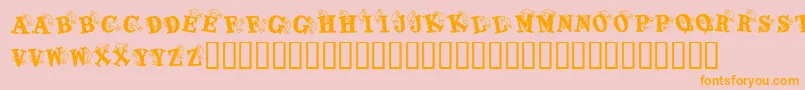 KrKaboomerang-Schriftart – Orangefarbene Schriften auf rosa Hintergrund