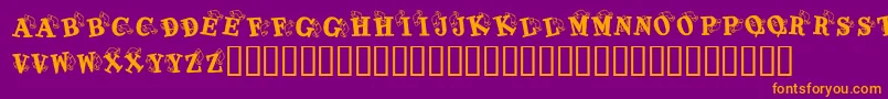 KrKaboomerang-fontti – oranssit fontit violetilla taustalla