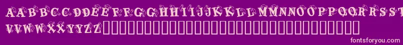 フォントKrKaboomerang – 紫の背景にピンクのフォント