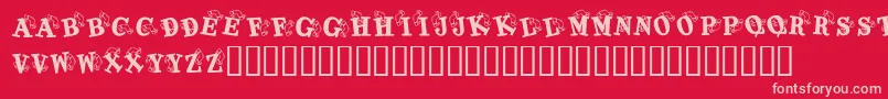 KrKaboomerang Font – Pink Fonts on Red Background