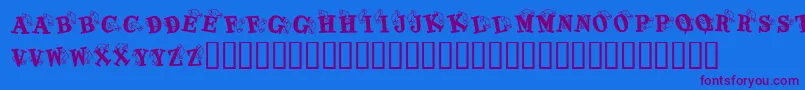Шрифт KrKaboomerang – фиолетовые шрифты на синем фоне