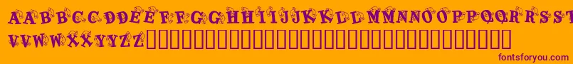 KrKaboomerang Font – Purple Fonts on Orange Background