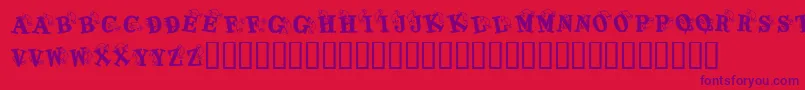 KrKaboomerang Font – Purple Fonts on Red Background
