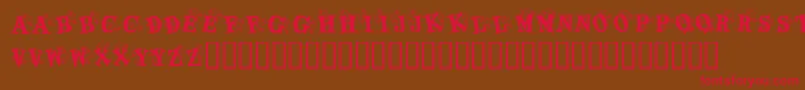 KrKaboomerang Font – Red Fonts on Brown Background