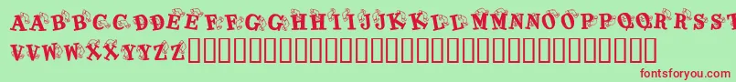 KrKaboomerang Font – Red Fonts on Green Background