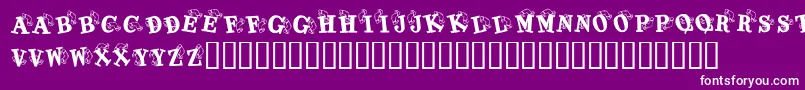 KrKaboomerang-fontti – valkoiset fontit violetilla taustalla