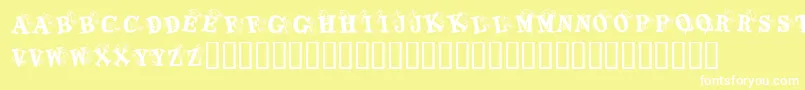 KrKaboomerang Font – White Fonts on Yellow Background