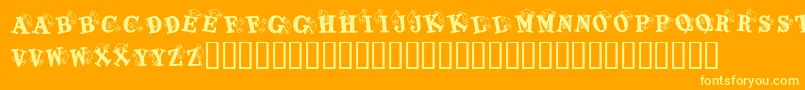 KrKaboomerang Font – Yellow Fonts on Orange Background