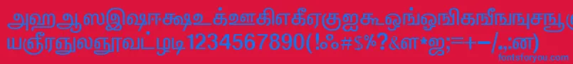 ElangoTmlPanchaliNormal Font – Blue Fonts on Red Background