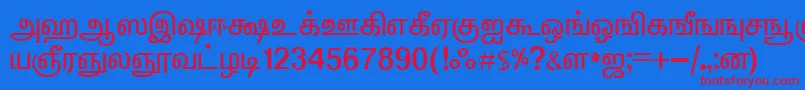 Шрифт ElangoTmlPanchaliNormal – красные шрифты на синем фоне