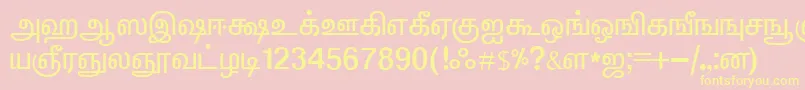 ElangoTmlPanchaliNormal Font – Yellow Fonts on Pink Background