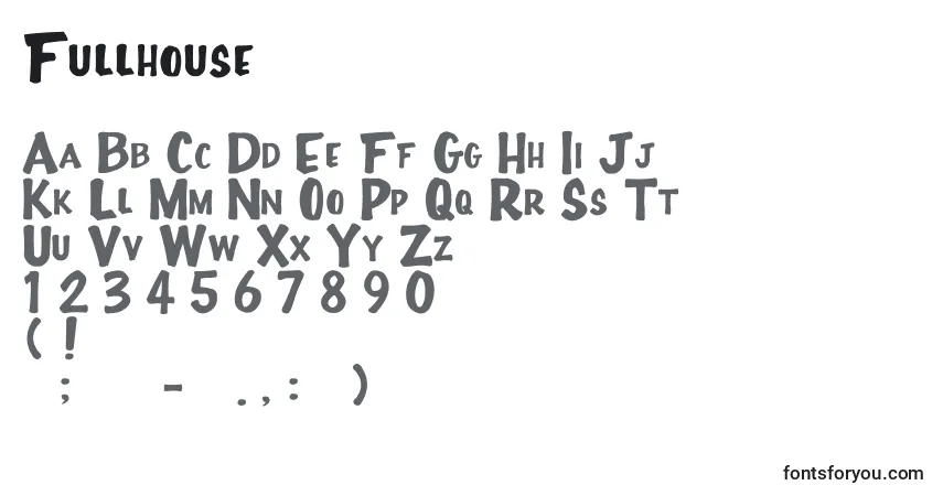 A fonte Fullhouse – alfabeto, números, caracteres especiais
