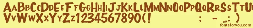 Fullhouse Font – Brown Fonts on Yellow Background