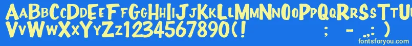 Fullhouse Font – Yellow Fonts on Blue Background