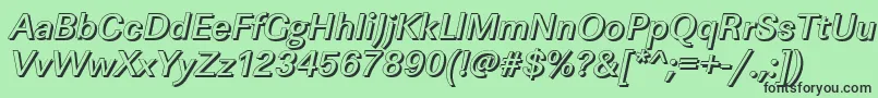 LinearshMediumItalic Font – Black Fonts on Green Background