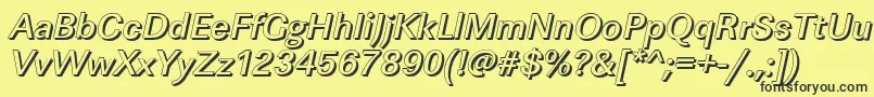 LinearshMediumItalic Font – Black Fonts on Yellow Background