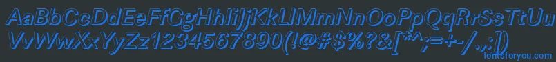 LinearshMediumItalic Font – Blue Fonts on Black Background