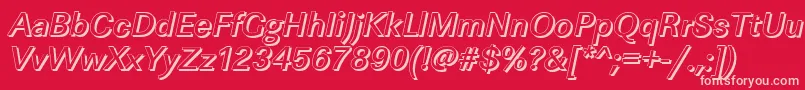 LinearshMediumItalic Font – Pink Fonts on Red Background