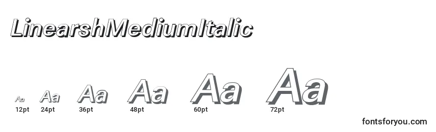 Размеры шрифта LinearshMediumItalic