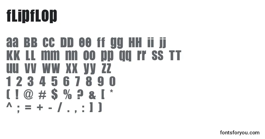 A fonte Flipflop – alfabeto, números, caracteres especiais