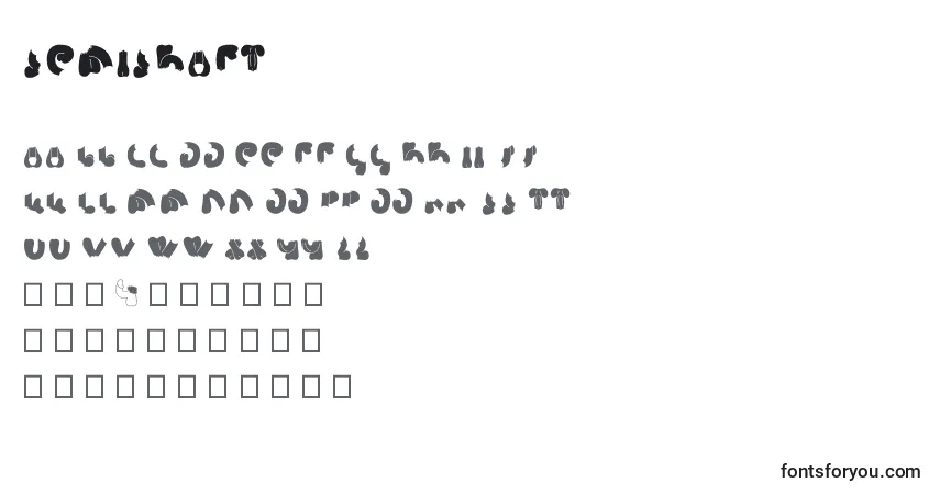 Fuente SemiShaft - alfabeto, números, caracteres especiales