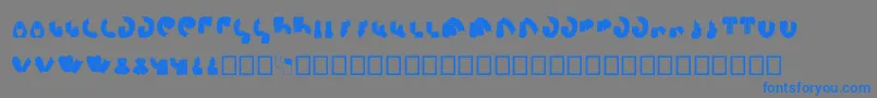 フォントSemiShaft – 灰色の背景に青い文字