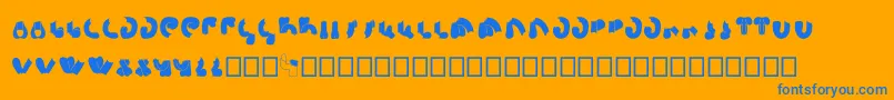 フォントSemiShaft – オレンジの背景に青い文字
