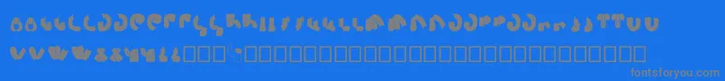 フォントSemiShaft – 青い背景に灰色の文字