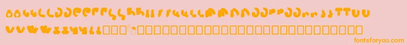フォントSemiShaft – オレンジの文字がピンクの背景にあります。