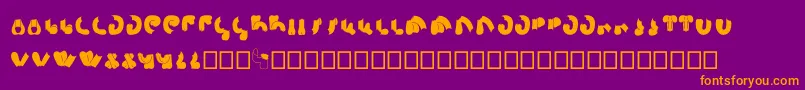 フォントSemiShaft – 紫色の背景にオレンジのフォント