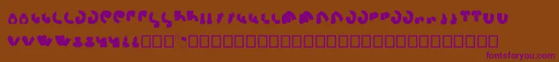 フォントSemiShaft – 紫色のフォント、茶色の背景